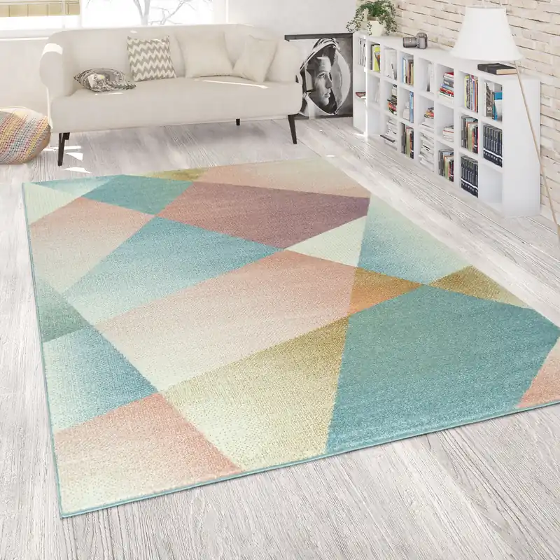 Nieuwe Collectie Laagpolig Vloerkleed - Kosaro Geometrisch - Multi