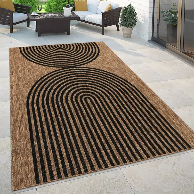 Nieuwe Collectie Japandi buitenkleed - Illica Naturel/Antraciet