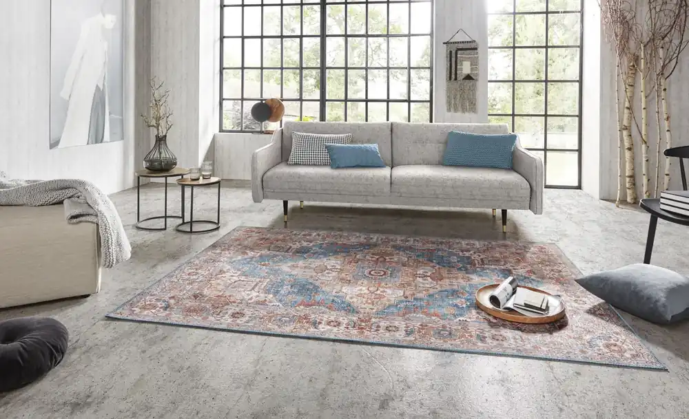 Direct Beschikbaar Vintage vloerkleed - Oriental Sylla Blauw