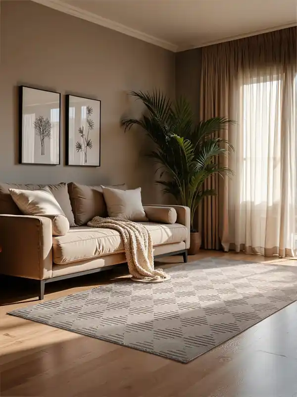 Ambachtelijk Elle Decoration - Perles laagpolig Tourmaline vloerkleed - Beige / Creme