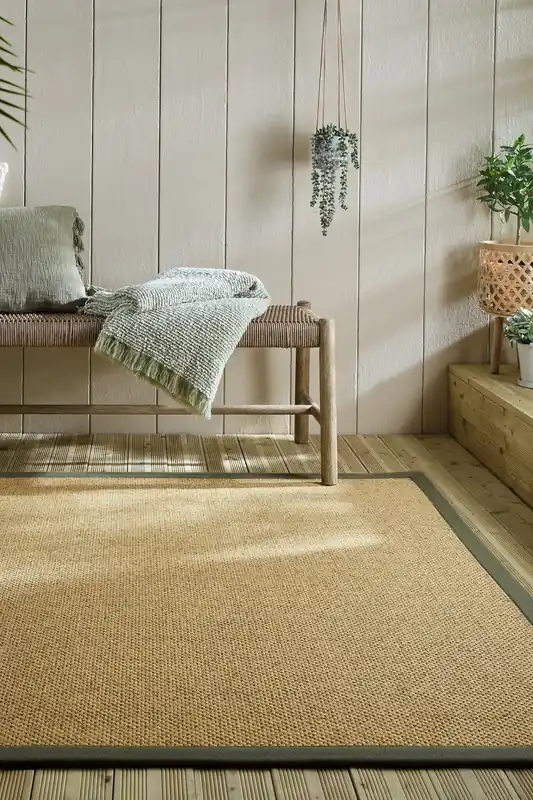 Populair Laagpolig vloerkleed - Sisal look Groen