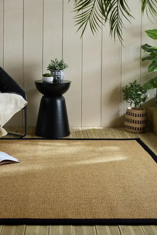 Laagpolig vloerkleed – Sisal Look Zwart Merkproduct