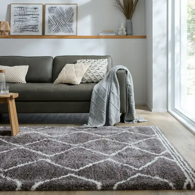 Premium Hoogpolig vloerkleed - Riad Berber Grijs