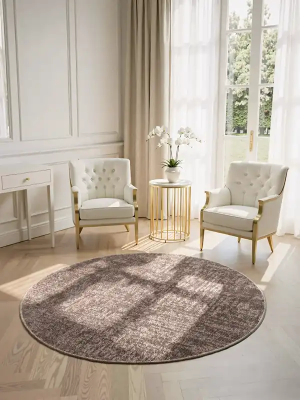 Rond vintage vloerkleed - Prisma Beige Gratis Retour