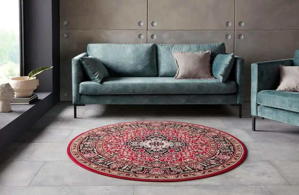 Authentiek Rond klassiek vloerkleed - Isfahan Rood