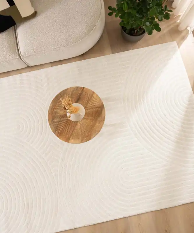 Luxe Scandinavisch vloerkleed – Contour Curve crème Black Friday-73%