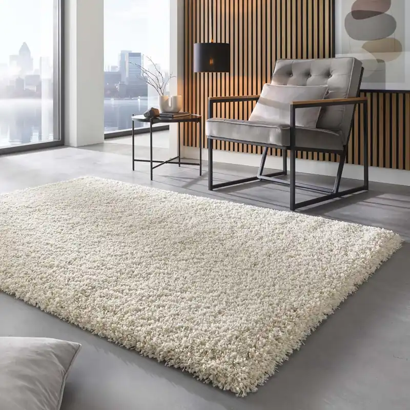Exclusief Hoogpolig vloerkleed – Shaggy Prime crème -30%
