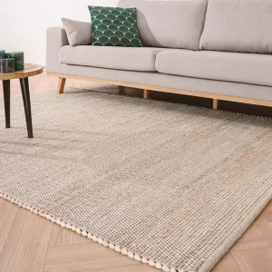 Wollen vloerkleed Lett – wit/beige    Black Friday-42% Beperkt Aanbod