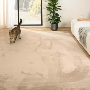 Bestel Nu Zacht vloerkleed – Plush beige Black Friday-40%