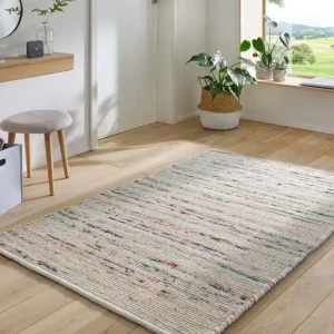 Gratis Verzending Wollen vloerkleed – Bokn wit/multi    Black Friday-33%