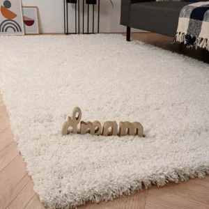 Veilige Betaling Hoogpolig vloerkleed – Cozy Shaggy – wit    -60%