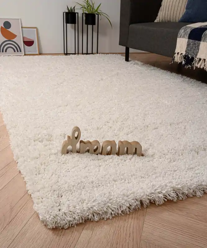 Veilige Betaling Hoogpolig vloerkleed – Cozy Shaggy – wit -60%