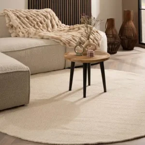 Rond wollen vloerkleed – Ulstein wit Black Friday-40% Hoge Kwaliteit