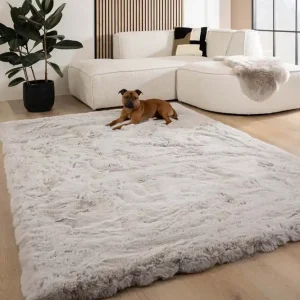 Exclusief Fluffy vloerkleed – Comfy Deluxe lichtgrijs    Black Friday-46%