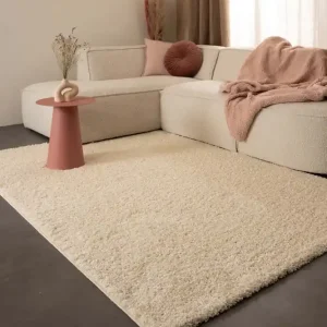 Flitsaanbieding Hoogpolig vloerkleed shaggy Trend effen – crème -67%