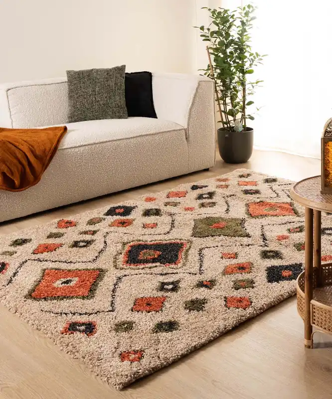 Hoogpolig vloerkleed bohemian Artisan – beige/multi Black Friday-64% Groothandel