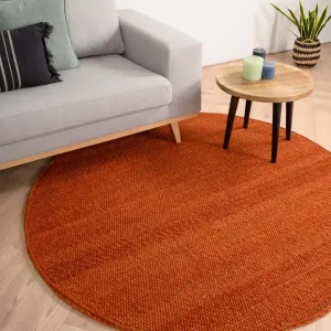 Rechtstreeks Van De Fabrikant Rond wollen vloerkleed Lett – cognac Black Friday-38%
