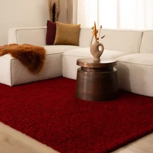 Hoogpolig vloerkleed shaggy Trend effen – rood    -61% Gereduceerde Prijs