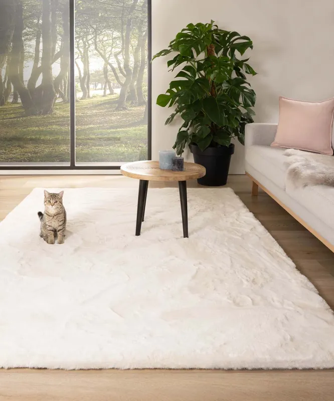 Zacht hoogpolig vloerkleed – Comfy plus – wit Black Friday-41% In De Mode