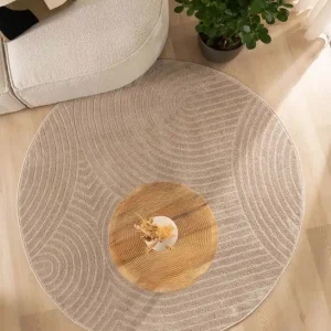Rond vloerkleed Scandinavisch – Contour Curve beige Black Friday-66% Seizoensaanbieding