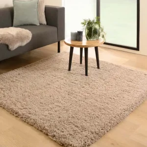 Premium Vierkant hoogpolig vloerkleed – Cozy Shaggy – beige Black Friday-45%