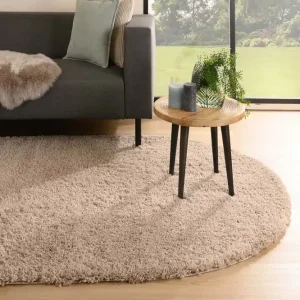 Ovaal hoogpolig vloerkleed – Cozy Shaggy – beige    Black Friday-61% Laatste Versie