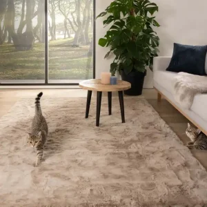 Seizoensaanbieding Zacht hoogpolig vloerkleed – Comfy plus – taupe Black Friday-41%