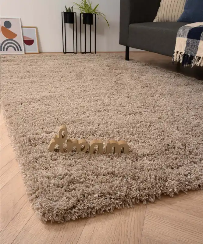 Hoogpolig vloerkleed – Cozy Shaggy – beige -44% Bulkbestelling