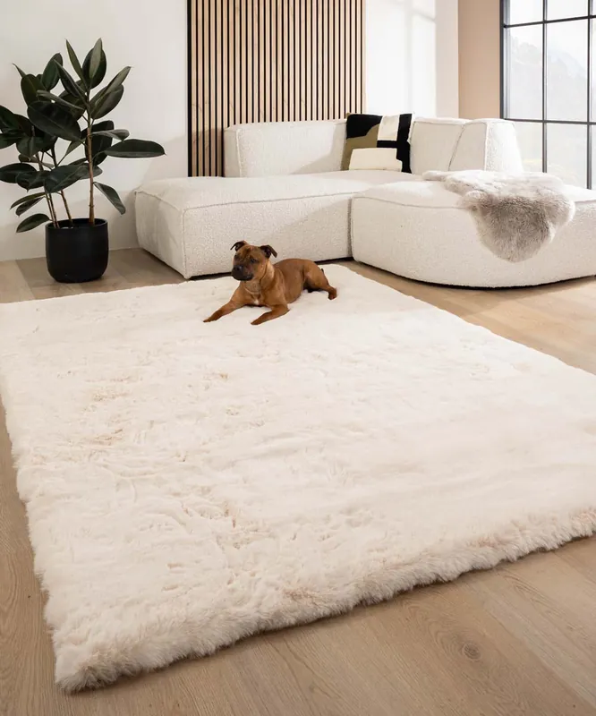 Fluffy vloerkleed – Comfy Deluxe crème Black Friday-46% Nu Kopen