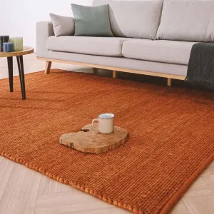 Wollen vloerkleed Lett – cognac    Black Friday-42% Koop Online
