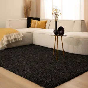 Hoogpolig vloerkleed shaggy Trend effen – antraciet    -67% Meest Verkocht