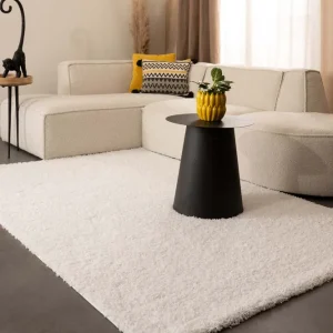 Hoogpolig vloerkleed shaggy Trend effen – wit    -67% Flitsaanbieding