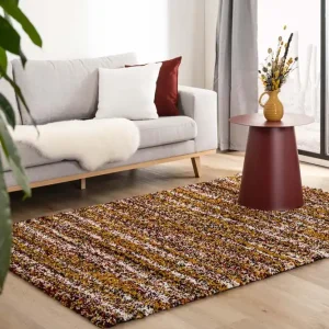 Hoogpolig vloerkleed strepen Artisan – multi/okergeel Black Friday-64% Hete Deal