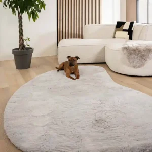 Fluffy vloerkleed organisch – Comfy Plus lichtgrijs Black Friday-42% Topkwaliteit