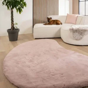 Fluffy vloerkleed organisch – Comfy Plus roze Black Friday-42% Beperkt Aanbod