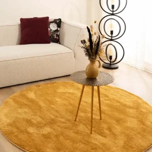 Speciale Aanbieding Velours vloerkleed rond – Flair goud Black Friday-56%