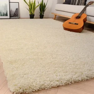 Topkwaliteit Hoogpolig vloerkleed shaggy Grand effen – crème    -60%
