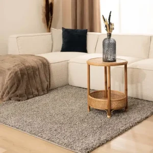 Vierkant hoogpolig vloerkleed shaggy Trend effen – lichtgrijs    Black Friday-47% Nu Kopen