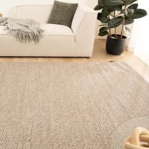 In De Mode Wollen vloerkleed – Vridning zandkleur    Black Friday-56%