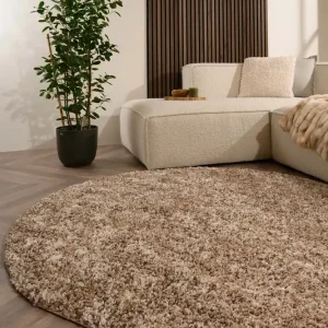 Rond hoogpolig vloerkleed – Blend beige Black Friday-34% Weekendaanbieding