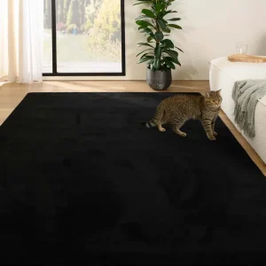 Beperkt Aanbod Zacht vloerkleed – Plush zwart Black Friday-40%