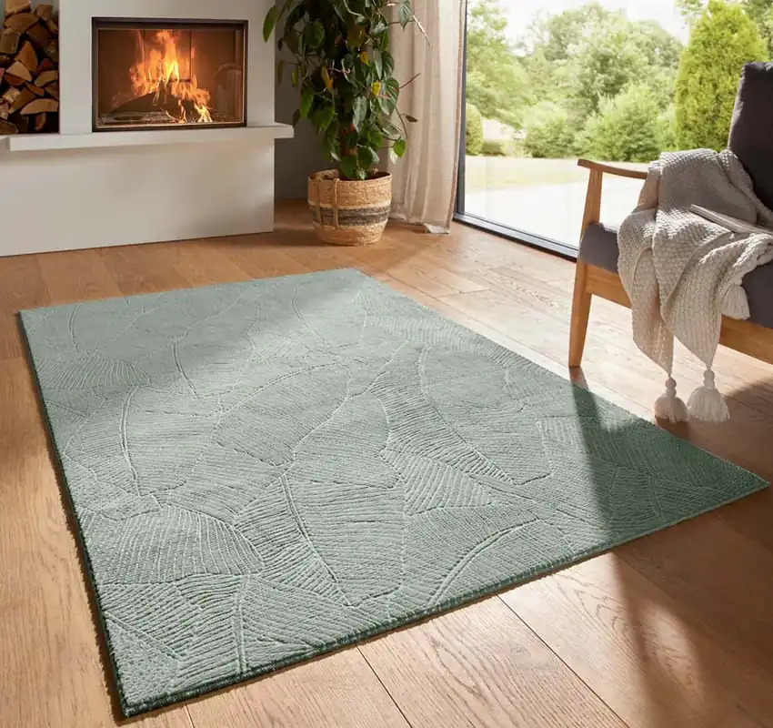 Zacht vloerkleed – Fuzz Leaf groen Black Friday-43% Dagaanbieding