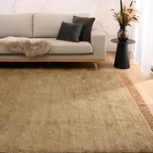 Gratis Verzending Viscose vloerkleed – Gem olijfgroen    Black Friday-39%