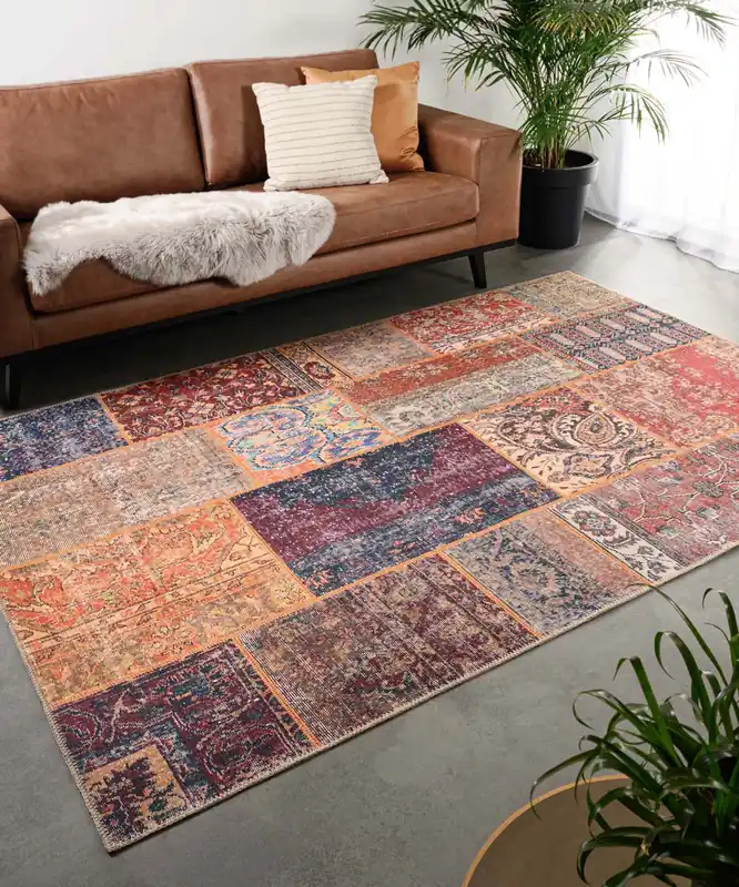 Premium Patchwork vloerkleed – Fade Heritage blauw/multi Black Friday-40%