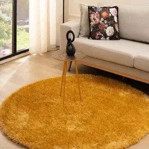 Rond hoogpolig vloerkleed velvet – Posh goud Black Friday-46% Groothandel