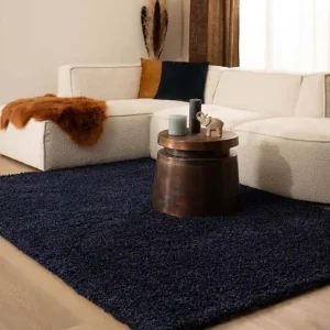 Hoogpolig vloerkleed shaggy Trend effen – marineblauw    -67% Betrouwbaar