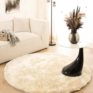 Rond shaggy vloerkleed – Spark crème Black Friday-60% Merkproduct
