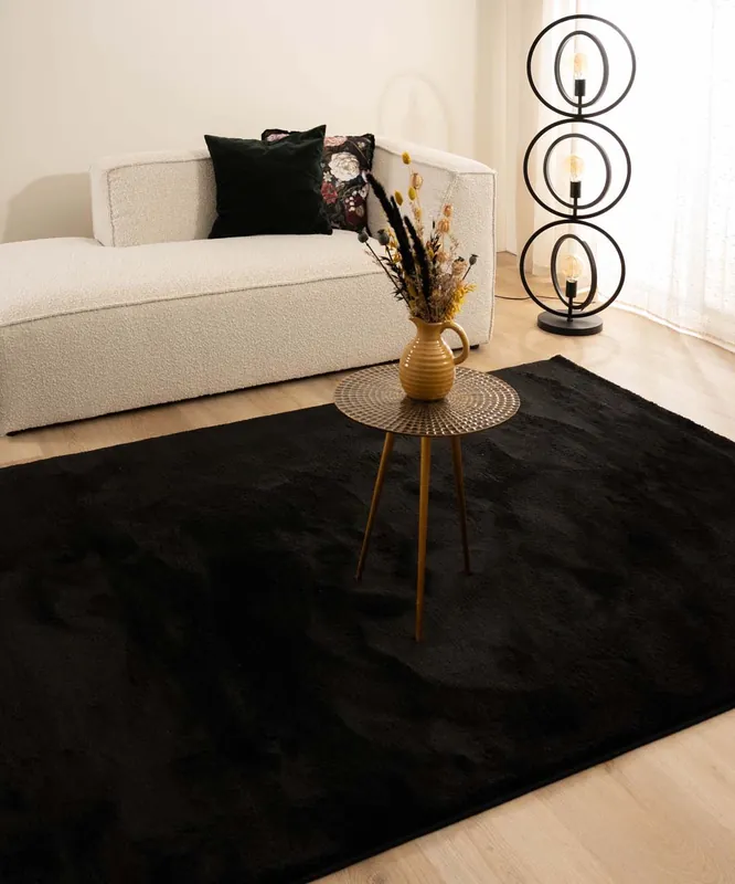 Velours vloerkleed – Flair zwart Black Friday-73% Ambachtelijk