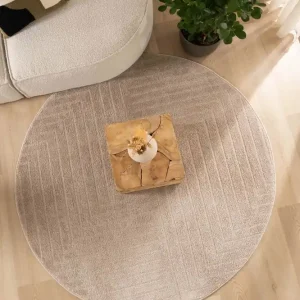 Rond vloerkleed Scandinavisch – Contour Edge beige Black Friday-61% Groothandel