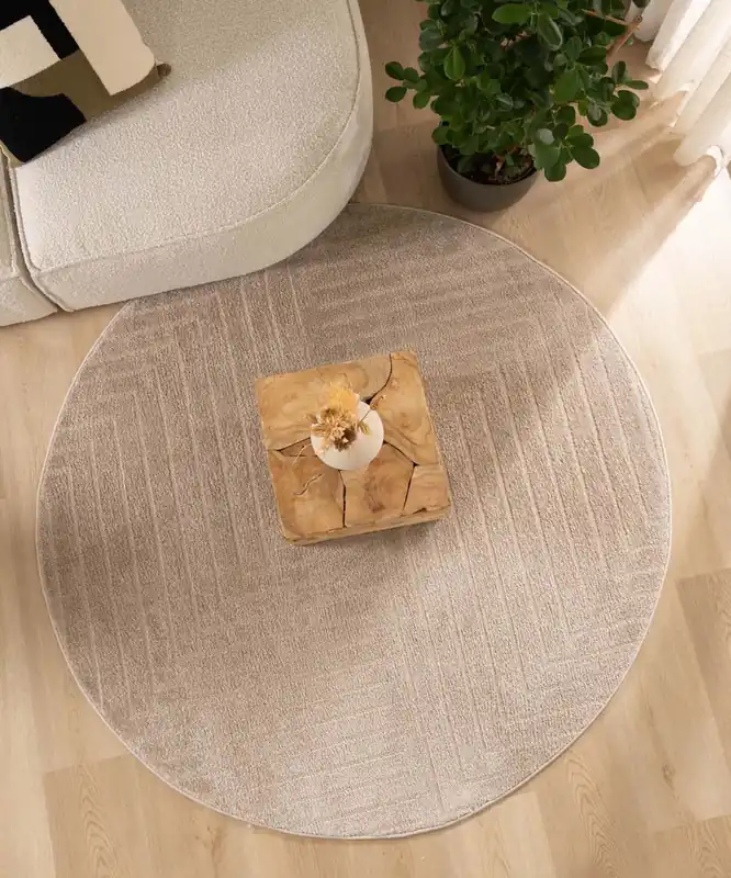 Rond vloerkleed Scandinavisch – Contour Edge beige Black Friday-61% Groothandel